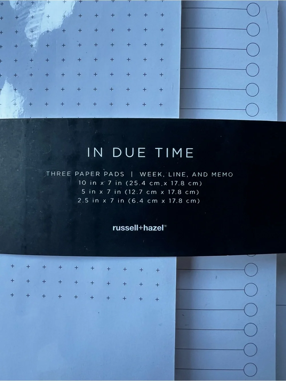 Russell+Hazel In Due Time White Memo, Line & Week Notepad Set New in Wrap